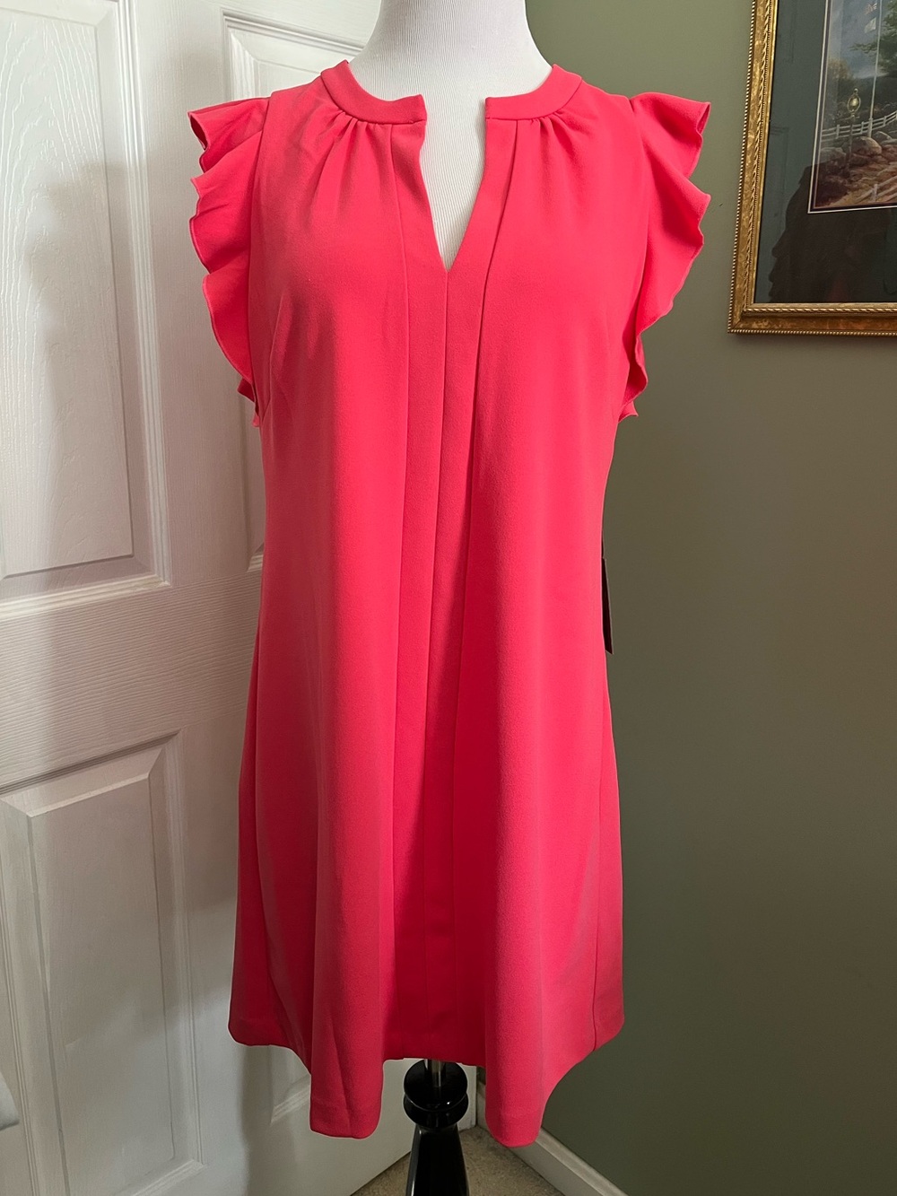 Vince Camuto Pink Flutter Sleeve Dress Size 14